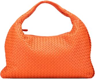 Bottega Veneta Pre-owned Womens Woven Leather Hobo Bag - Orange - One Size