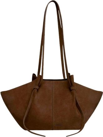 Yuzefi Elegante Su&egrave;de Totebag - Dames - Shoppers - Bruin - ONE Size - Su&egrave;de - Tassen