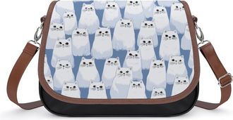 Generic White Fat Cats Fashion Womens Crossbody Bags Novelty Handbag Shoulder Bag Purse