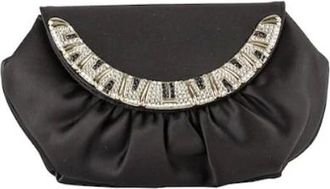 Anna Cecere Satijnen clutch - Dames - Tassen - Zwart - Maat: ONE Size Satijn