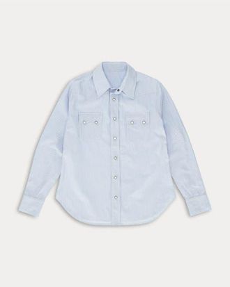 Fortela Toledo Striped Texan Shirt in Blue at Nordstrom, Size 44 Eu
