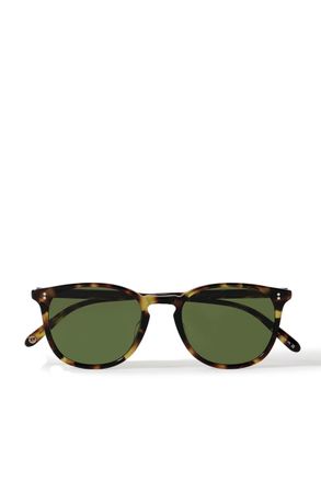 Garrett Leight Kinney Round-Frame Tortoiseshell Acetate Sunglasses