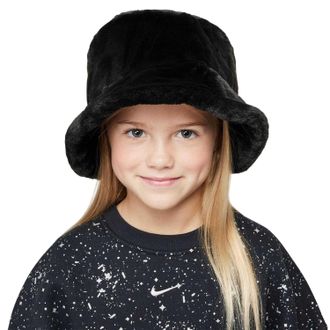 Nike Apex-buckethoed van imitatiebont voor kinderen (Zwart)