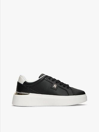 Tommy Hilfiger Metallic TH Monogram Leather Platform Trainers