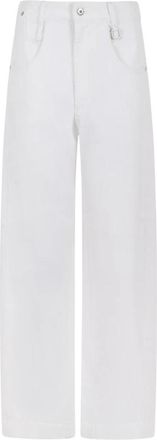 Wooyoungmi Wide-Leg Tailored Broeken - Dames - Loose Fit Jeans - Wit - 3XS - Jeans