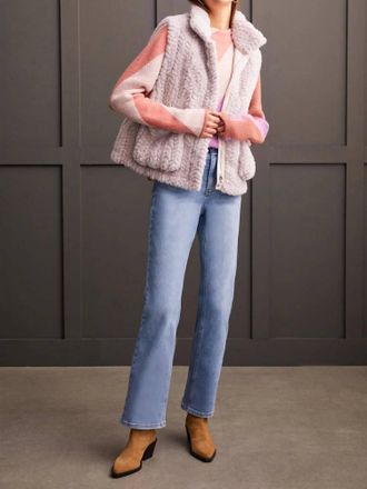 Tribal Frostine Faux Fur Sleeveless Vest In Fair Orchid