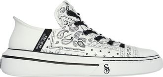 Skechers Mens Low Top Trainers in White/Black - Size UK 11