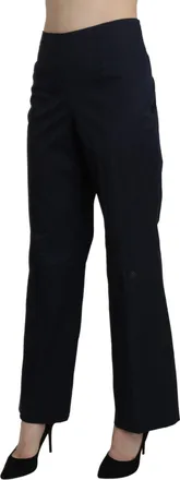 Bencivenga Navy Blue High Waist Straight Dress Trouser Womens Pants