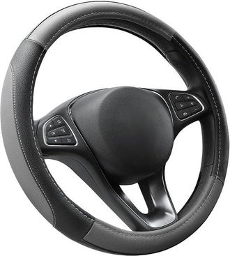 OEM Funda Para Volante Cofit De 15 Pulgadas, De Microfibra Y Cuero, Universal, Antideslizante, Para Coche. Talla M (37-38 Cm). Color Gris Y Negro