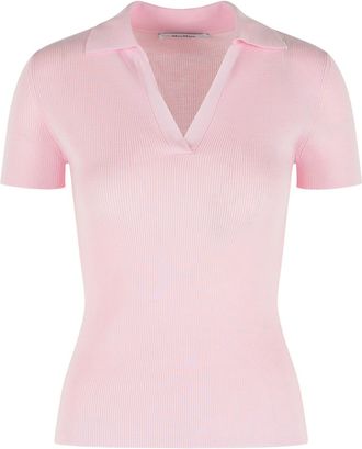 Max Mara Rosafarbenes Max Mara-Poloshirt Albero aus Schurwolle