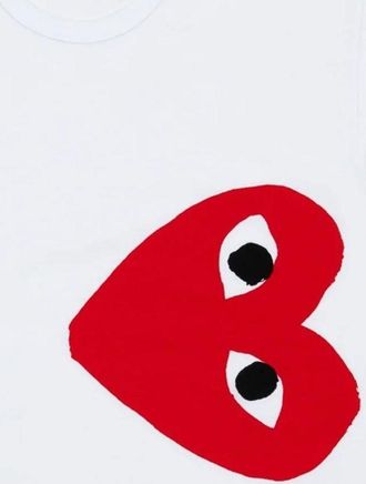 Comme Des Gar&ccedil;ons Red Heart Logo T-shirt - White