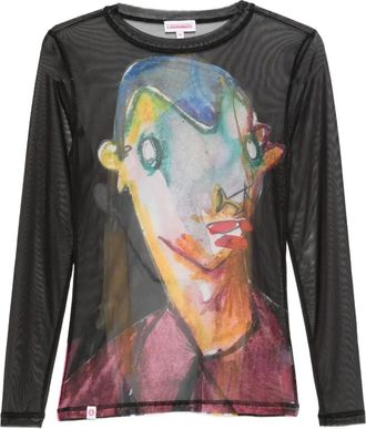 Charles Jeffrey Loverboy T-shirt Powermesh a maniche lunghe - Nero