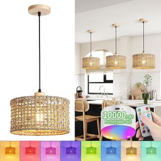 OEM L&aacute;mpara Colgante De Rat&aacute;n Con Bater&iacute;a Y Mando A Distancia - Bater&iacute;as - Bombillas Rgb De 10.000 Mah - No Requiere Cableado