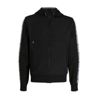 Michael Kors Logo Tape Katoenmix Rits Hoodie - Heren - Vesten met rits - Zwart - 2XL - Katoen - Hoodies & sweatvesten