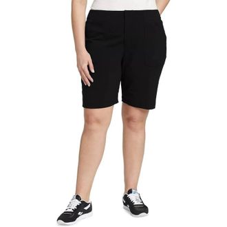Eddie Bauer Womens High Rise Fitted Horizon Bermuda Shorts In Black