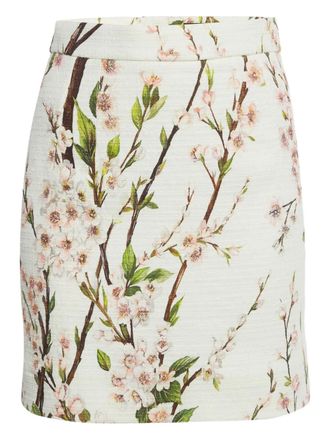 Dolce & Gabbana floral-print mini skirt - White
