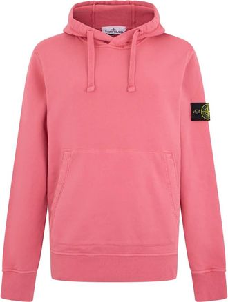 Stone Island Hoodies & sweatvesten, Heren, Roze, S, Katoen, Katoenen Hoodie