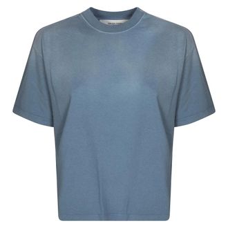 Golden Goose T-Shirts, female, Blue, Size: XS T-shirt MM Logo Patch