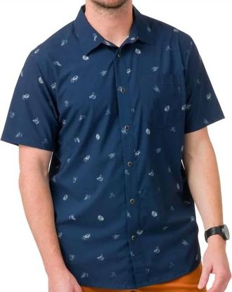 FlyLow Anderson Collared Shirt In Night/mist Seaside
