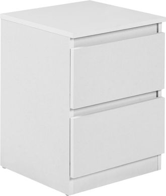 Beliani Mesita de noche 2 cajones Blanco