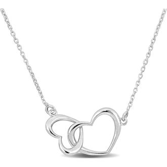 Delmar Double Heart Necklace in Silver at Nordstrom Rack