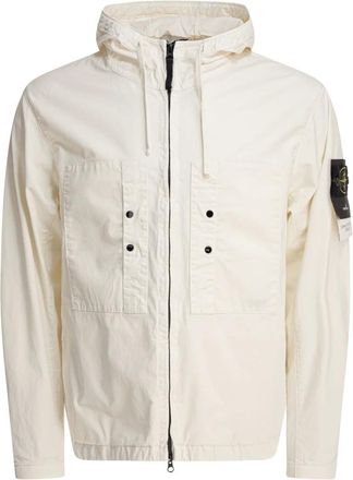 Stone Island Jassen, Heren, Beige, L, Katoen, Katoenen Jas