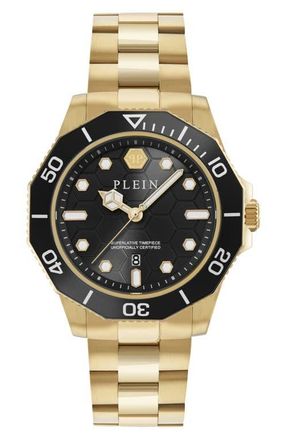 Philipp Plein Aquastorm Bracelet Watch, 44mm in Ip Yellow Gold at Nordstrom