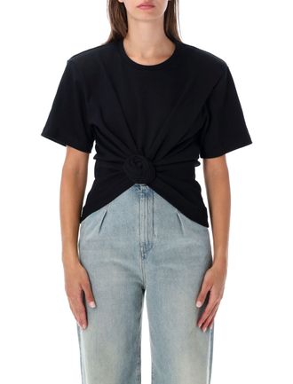 Magda Butrym Draped Short-Sleeve T-Shirt With Central Knot