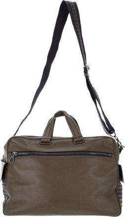 Bottega Veneta Olive Intrecciato Leather Convertible Briefcase (Authentic Pre- Loved)