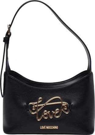Love Moschino Rectangular Shoulder Bag With Gold Script Detail