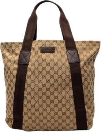 Gucci Pre-owned Canvas Tote Bag - Dames - Vintage Shopper - Beige - ONE Size - Vintage