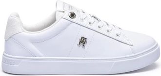 Tommy Hilfiger Schoenen, Dames, Wit, 41 EU, Leer, Essential Elevated Court Sneaker