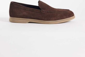 Asos Mocassini in camoscio marrone con suola in gomma