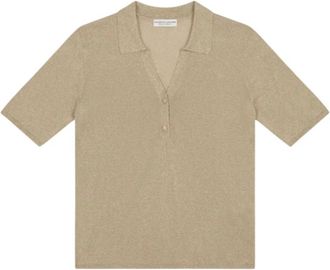 Majestic Filatures Polo Dor&eacute; - Dames - Polos - Beige - S - Tops