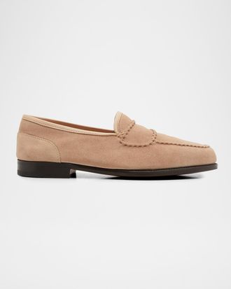 John Lobb Men & apos;s Bath Suede Penny Loafers