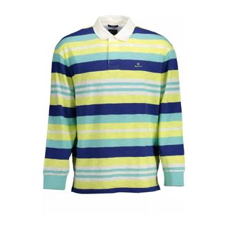 GANT Tops, Heren, Veelkleurig, L, Katoen, Gestreept Poloshirt met Lange Mouwen