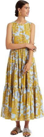 La DoubleJ Volumineuze Mouwloze Lange Jurk - Dames - Casual kleedjes - Veelkleurig - XS - Katoen - Kleedjes