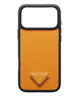 Prada triangle-logo iPhone 17 Pro Max case - Orange