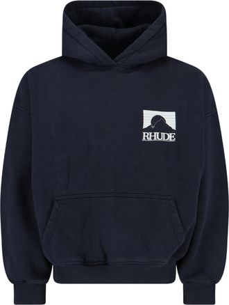 Rhude Minimalist Blue Sweater With Ribbed Detailing