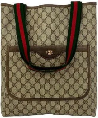 Gucci Pre-owned Tote Bags, female, Brown, Size: ONE SIZE Pre-owned Leather PVC Tote Bag