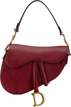 Dior Red Medium Leather Saddle Bag