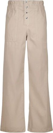 Marni Paperbag Broeken - Dames - Wijde Broeken - Beige - 2XS - Katoen - Broeken
