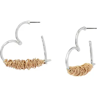 Robert Lee Morris Wire Heart Earrings in Two Tone at Nordstrom