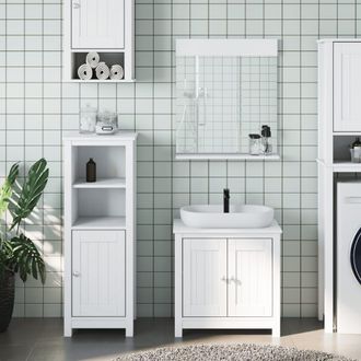 vidaXL Vidaxl - Juego De Muebles De Ba&ntilde;o Berg 3 Pzas Madera Maciza Pino Blanco