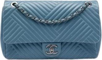 Chanel Pre-owned Vintage Schoudertas - Dames - Vintage Schoudertas - Blauw - ONE Size - Leer - Vintage