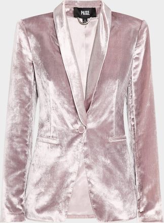 Paige Kriselle Single-Breasted Velvet Blazer