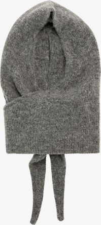 Ganni Grey Soft Wool Balaclava