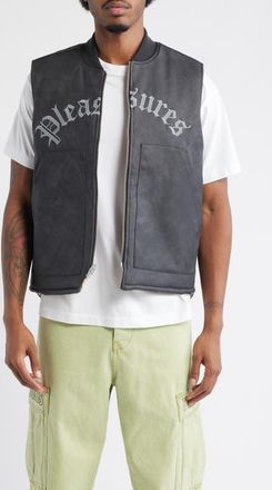 Pleasures Horns Reversible Faux Leather Vest in Red /Black at Nordstrom, Size Xx-Large