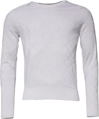 Dolce & Gabbana White Silk Crew Neck Men Pullover Mens Sweater