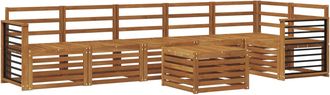 vidaXL Conjunto De Sof&aacute;s De Exterior 7 Uds. Natural Poli&eacute;ster Vidaxl